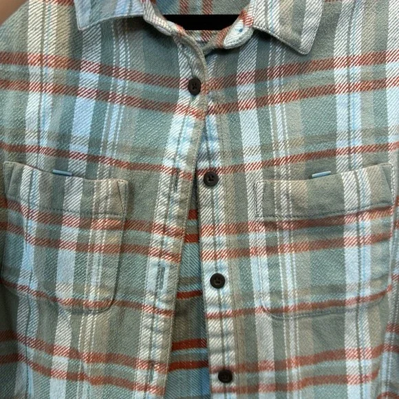 Cotopaxi Mero Flannel Shirt Womens Blue Plaid Organic Cotton Heavyweight Small - Picture 7 of 10